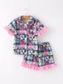 mommy-me-black-ts-summer-ruffle-pajama-set Rylee Faith Designs - Sophia's StylePajamas-1